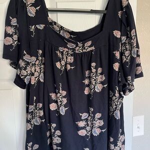 Lucky Brand Navy Floral Top